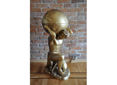 Antik Stil Klassesch Globus Atlas Minibar Bar Wäin Regal Statue Skulptur Dekoratioun