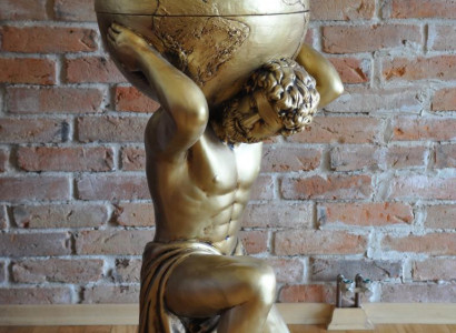 Antik Stil Klassesch Globus Atlas Minibar Bar Wäin Regal Statue Skulptur Dekoratioun