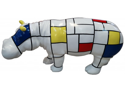 Faarweg Abstrakt Figur Nilpferd 100 cm Modern Dekoratioun Figuren echt Handaarbecht