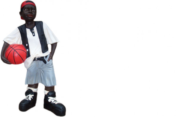 Basketball Jong mat Ball Figur Statue Skulptur Figuren Skulpturen Dekoratioun