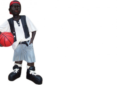 Basketball Jong mat Ball Figur Statue Skulptur Figuren Skulpturen Dekoratioun