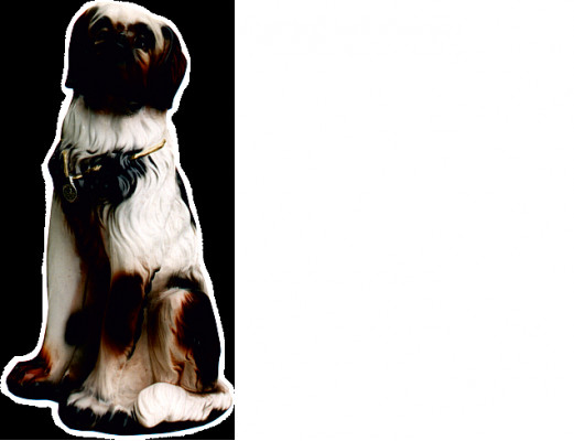 Hond Figur Statu Skulptur Figuren Skulpturen Dekoratioun Deko Bernhardiner Hënn