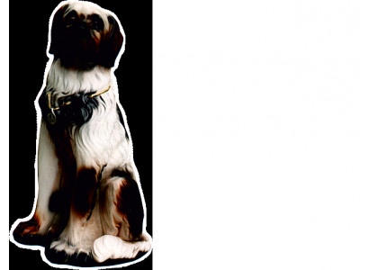 Hond Figur Statu Skulptur Figuren Skulpturen Dekoratioun Deko Bernhardiner Hënn