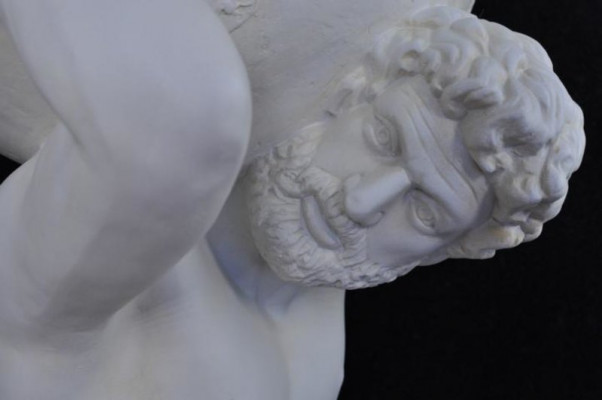 Vas Statu Atlas Äiskëscht Skulptur Figur Blummen Vasen Skulpturen Figuren Globus