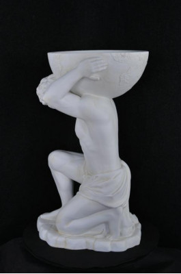 Vas Statu Atlas Äiskëscht Skulptur Figur Blummen Vasen Skulpturen Figuren Globus