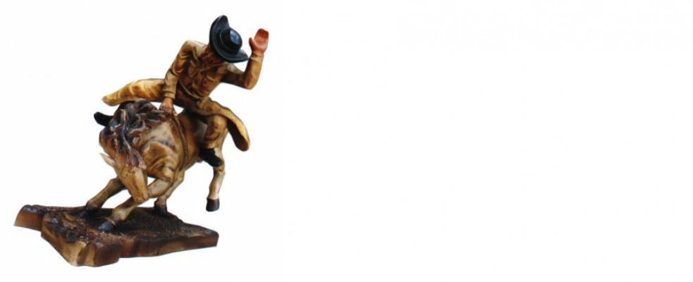Design Cowboy Rodeo Päerd Figur Statue Skulptur Figuren Skulpturen Dekor 5641