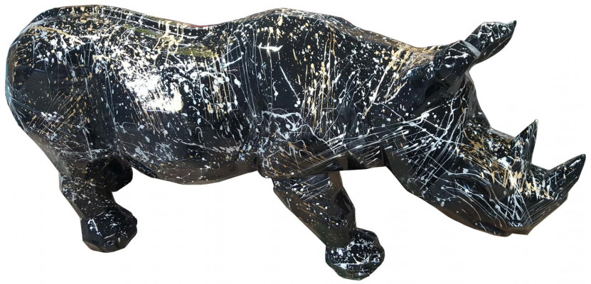 Deko Statue Nashorn Skulptur Abstrakt Designer Loft Dekoratioun Skulpturen Gaart
