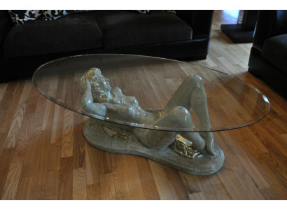 Erotëschen Dësch aus Glas Skulptur Figur Couchtisch Dësch Sofa Bestell Dëscher Statue