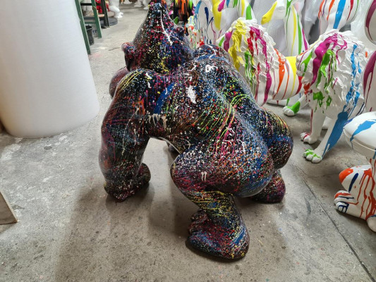 Skulptur Design Figur Statue Figuren Gorilla Abstrakt Terrass Dekoratioun Deko
