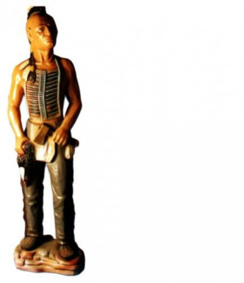 Figur Indianer USA Wilder Westen Statue Skulptur Figuren Skulpturen Dekoratioun Nei