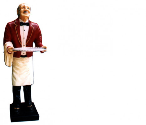 Kellner Figur Statu Skulptur Figuren Skulpturen Dekoratioun Servéier Stänner Nei