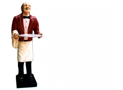 Kellner Figur Statu Skulptur Figuren Skulpturen Dekoratioun Servéier Stänner Nei