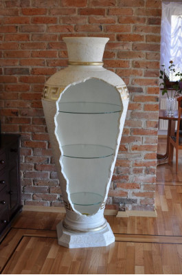 Vitrinn Bar Eck Regal Glas Amphorenvuech Vase Biedenvas Regalschaf Vitrine Schaf Luucht