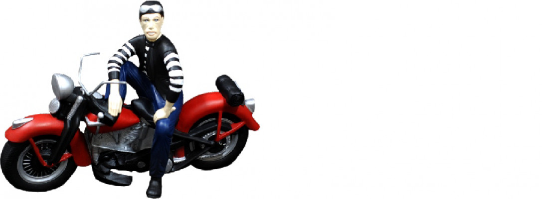 Design Motorradfuerer Figur Statu Skulptur Figuren Skulpturen Dekoratioun 5687