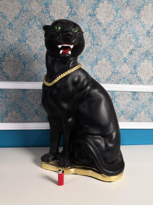 Design Puma Figur Statue Skulptur Figuren Skulpturen Dekoratioun Statuen Deko Nei