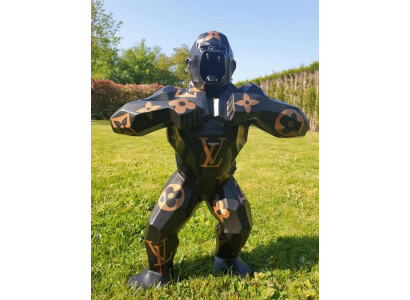 Dekoratioun Gaartfigur Gorilla Abstrakt Statu Deko Faarweg Bemoolte Statuen Nei
