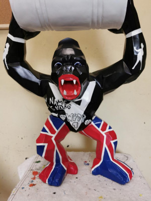 Figuren Statuen Dekoratioun Deko Gorilla Gaart Nei Designer Figur Statue Modern
