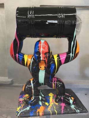 Statu Figuren Statuen Dekoratioun Deko Gorilla Gaart Nei Designer Figur Modern