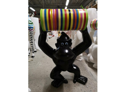 Gorilla Abstrakt Figur Statu Moderne Statuen Skulpturen Deko Gaart Figuren