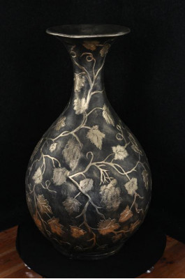 Design Blummen Dëppen Dekoratioun XXL Vase Vasen Handaarbecht Deko Kelch Pokal 0856