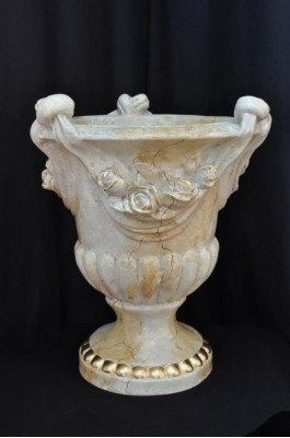 Design Blummendëppen Dekoratioun XXL Vase Vasen Handaarbecht Deko Kelch Pokal 0857