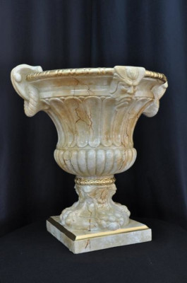 XXL Design Blummen Dëppen Dekoratioun Vaas Vaasen Handaarbecht Deko Kelch Pokal 69cm