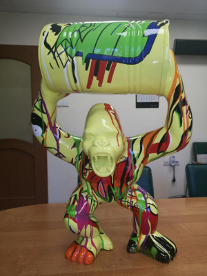 Figuren Statuen Dekoratioun Deko Gorilla Gaart Nei Designer Figur Statue Modern