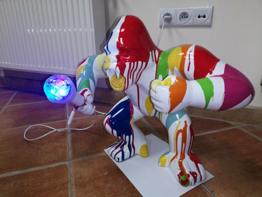 Figuren Design Figur Statue Skulptur Gorilla Abstrakt Terrass Dekoratioun Deko