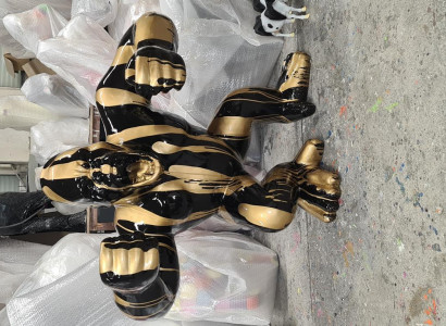 Abstrakt Figur Statuë Gaartfiguren Dekoratioun Statuen Skulpturen Gorilla Neit