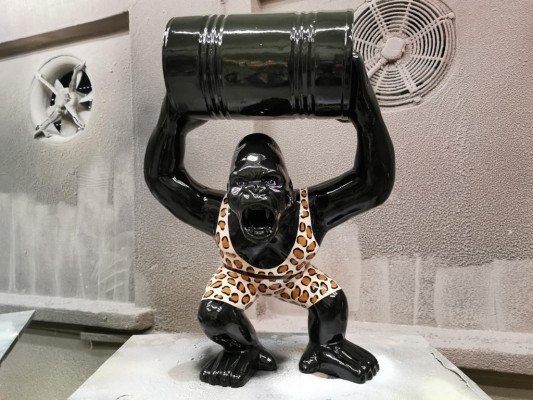 Designer Figur Statue Modern Figuren Statuen Dekoratioun Dekor Gorilla Gaart Neit