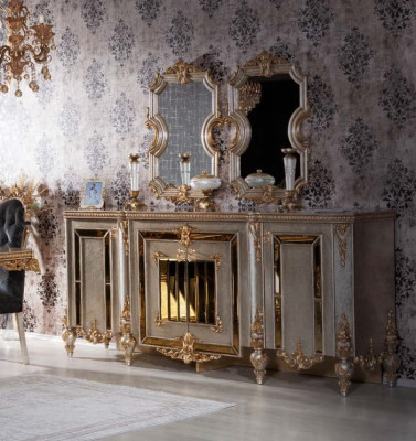 Héichwäerteg 7-teilag Iesszëmmermiwwel am gëllene Stil