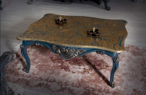 Grënnerzäit Miwwelen Klassesch Canapé Garnitur Couch Chesterfield 3+1+ Dësch