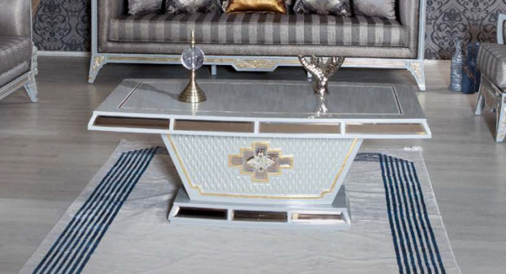 Klassesch Sofa-Garnitur Kinneklechen Stil Miwwelen Sofa Divan Set Couchdësch 4tlg