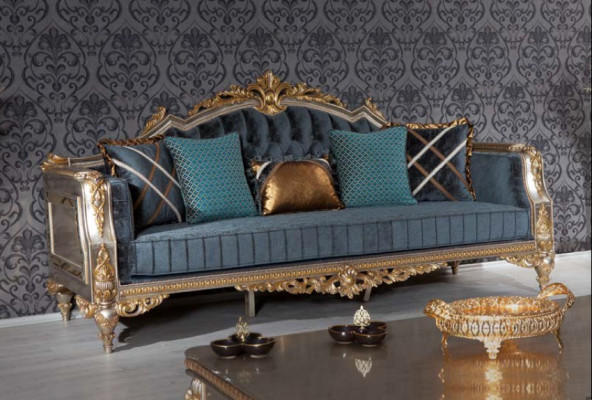 Sofagarnitur 3+1 Sëtz Couch Sëtz Polster Couchtisch 3tlg. Set Garnitur Miwwelen