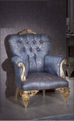 Sofa 3 Sëtzer Textil Sessil Couch Polster Miwwelen 3+1 Dräi-Sëtzer Blo