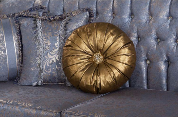 Sofa 3 Sëtzer Textil Sessil Couch Polster Miwwelen 3+1 Dräi-Sëtzer Blo