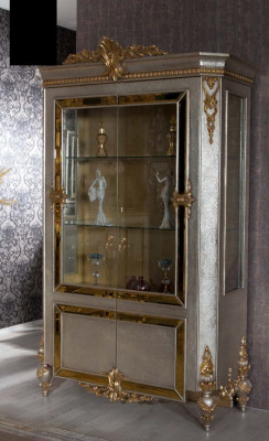 Vitrinnen Glas Schaf Vitrin Wunnzëmmer Holz Kommoda Italienesche Stil