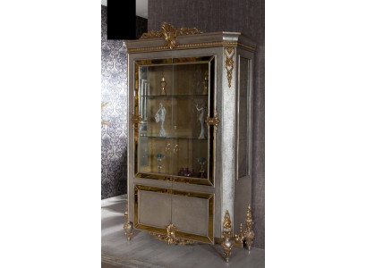 Vitrinnen Glas Schaf Vitrin Wunnzëmmer Holz Kommoda Italienesche Stil