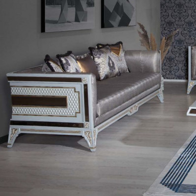 Klassesch Sofa-Garnitur Kinneklechen Stil Miwwelen Sofa Divan Set Couchdësch 4tlg