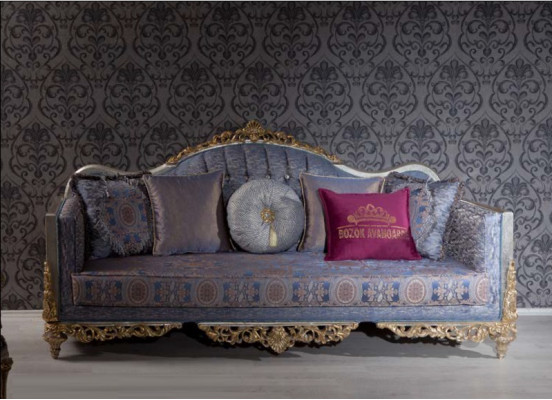 Barock Sofa Chesterfield 3+1 Sëtzer Dësch Sofagarnitur Miwwelen Polster