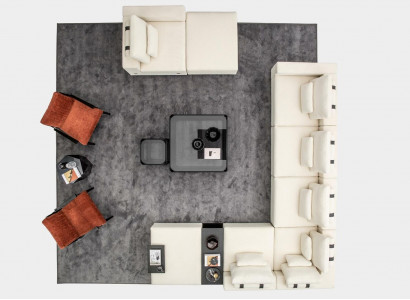 Wunnzëmmer Miwwelen Polstersaz Wunnlandschaft Ecksofa Fauteuil Textilsofas