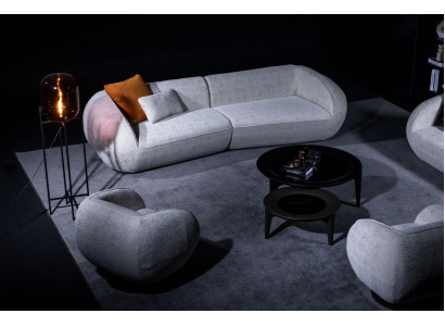 Grou Lusessuergarnitur Véiersëtzer Fauteuil Luxus Couchen Textilmiwwelen