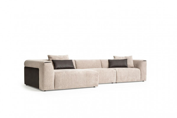 Modern beige Eck-Wunnlandschaft Luxus Ecksofa Polstersofaen Modern Nei