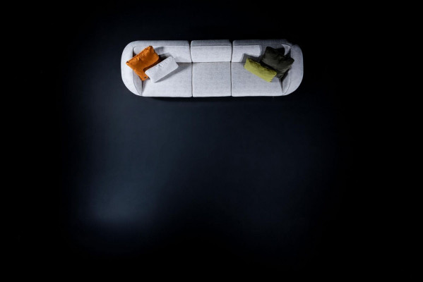 Canapé groussen fënnefsëtzer Wunnzëmmer Couch modern Textil Miwwelen