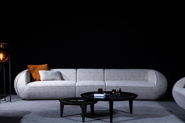 Grouss Fënnefsëtz Wohnzimmerméiwer Textil Couchen Luxus Modern Miwwelen
