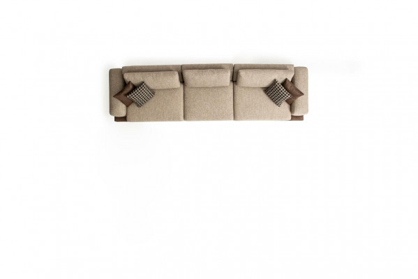 Beige Fënnefplaz Polstersofas Sofa Textil Couch Sitzmueble Wunnzëmmer