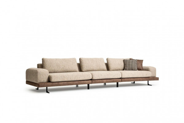 Beige Fënnefplaz Polstersofas Sofa Textil Couch Sitzmueble Wunnzëmmer