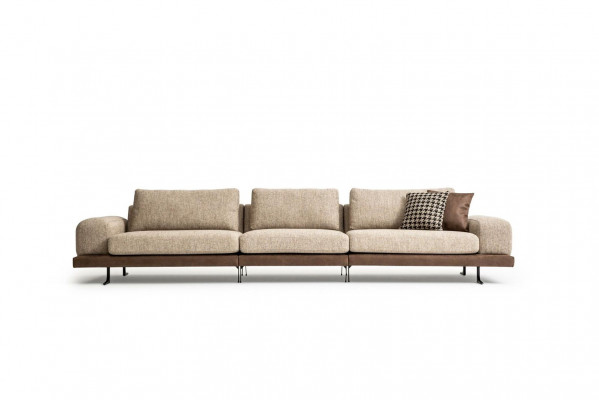Beige Fënnefplaz Polstersofas Sofa Textil Couch Sitzmueble Wunnzëmmer