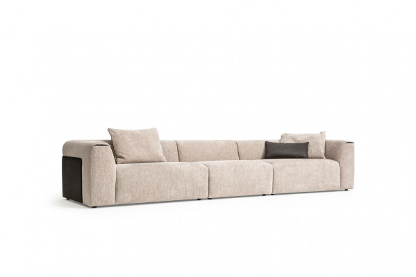 Beige Canapé Wunnzëmmer Polstermiwwel Fënnefseater Designer Luxus Miwwel Nei