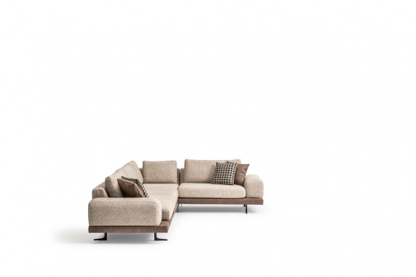 Modernen Eckcouch an L-Form fir Wunnzëmmer, Textile Couch, nei Miwwel.